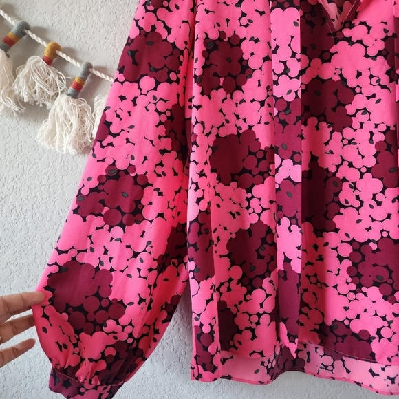 Kate Spade Pink and Black Floral Blouse - Picture 7 of 12